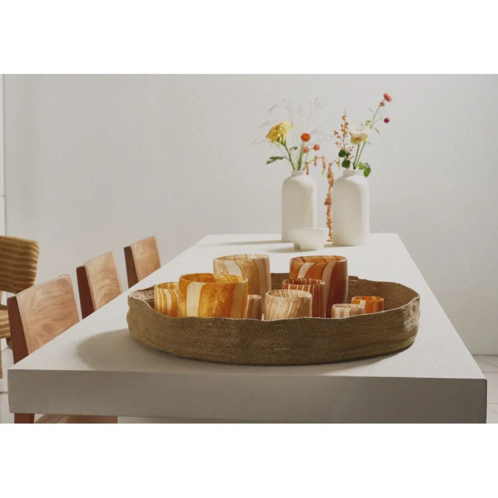 Pomax Tables-PIASTRO - table - enduit à la chaux - L 220 x W 85 x H 75 cm - blanc cassé