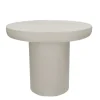 Pomax Tables Basses | Tables-PIASTRO - table basse - enduit à la chaux - DIA 50 x H 40 cm - blanc cassé