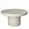 Pomax Tables Basses | Tables-PIASTRO - table basse - enduit à la chaux - DIA 60 x H 32 cm - blanc cassé