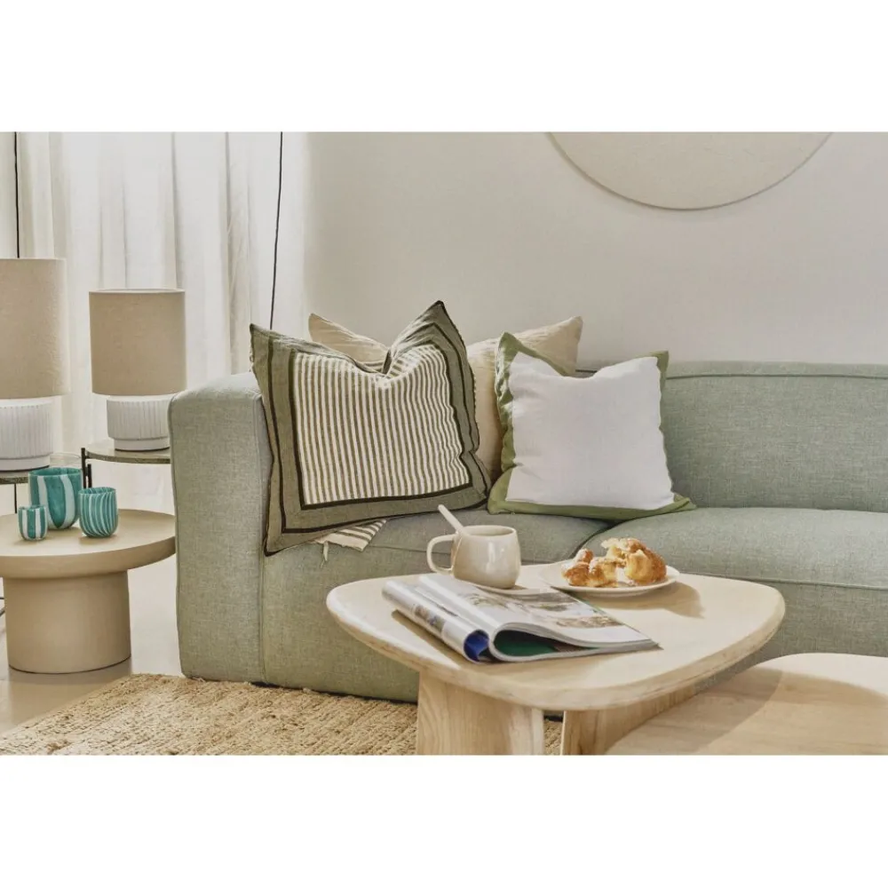 Pomax Tables Basses | Tables-PIASTRO - table basse - enduit à la chaux - DIA 60 x H 32 cm - gris/beige