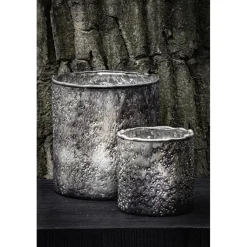 Pomax Photophores / T-lights-PIATRA - photophore - verre - DIA 10 x H 11 cm - gris foncé