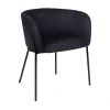Pomax Chaises-POLKA - chaise - tissu / métal - L 52 x W 59 x H 68 cm - blue nuit