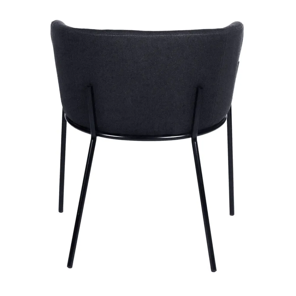 Pomax Chaises-POLKA - chaise - tissu / métal - L 52 x W 59 x H 68 cm - blue nuit