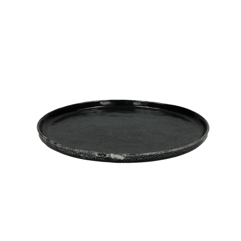 Pomax Vaisselle-PORCELINO EXPERIENCE - assiette à dessert - grès - DIA 22 cm - noir