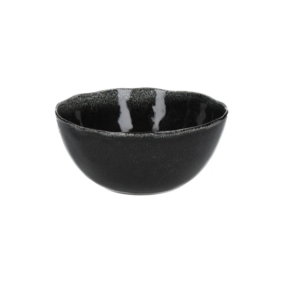 Pomax Vaisselle-PORCELINO EXPERIENCE - saladier - grès - DIA 24 x H 10 cm - noir