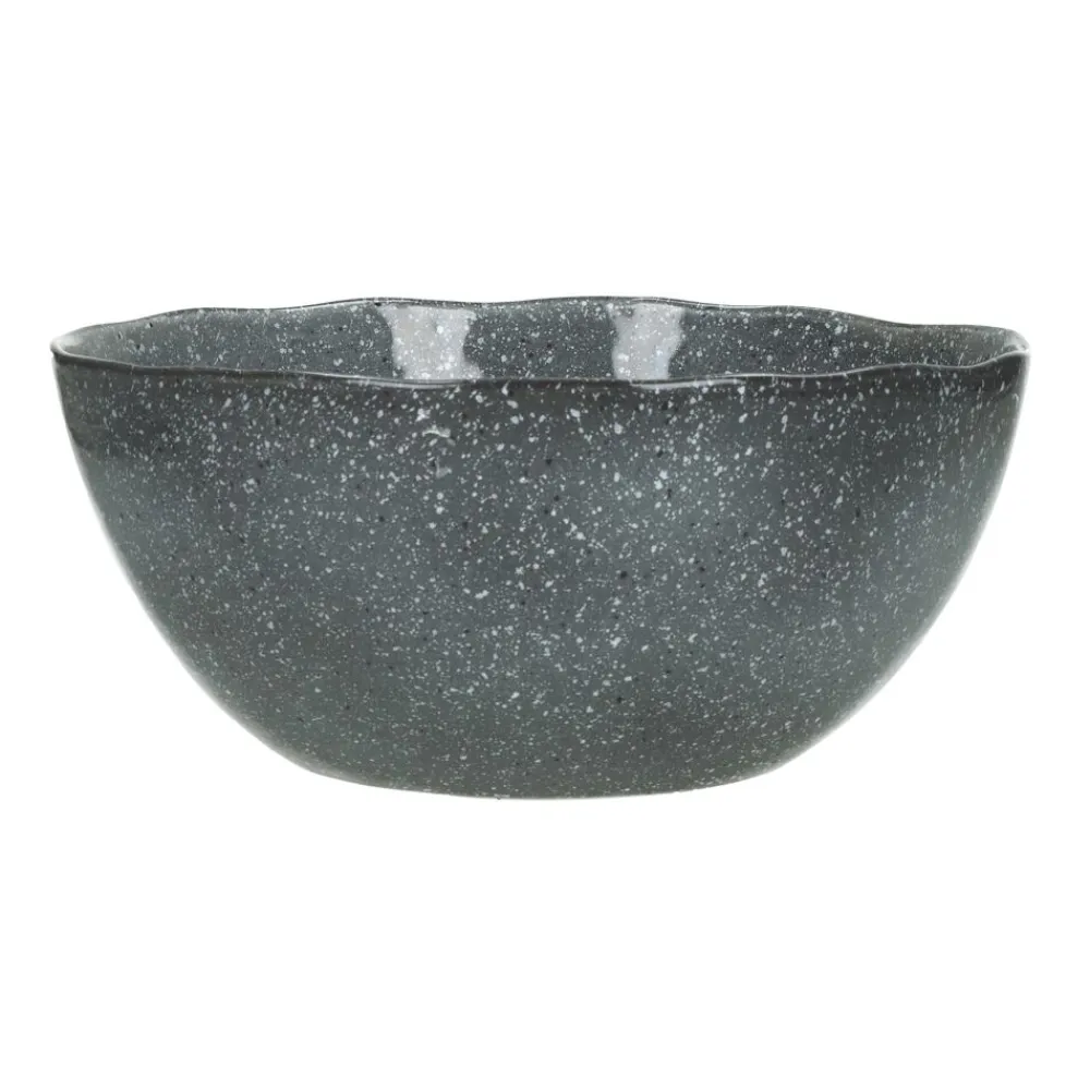 Pomax Vaisselle-PORCELINO GRAIN - saladier - grès - DIA 24,5 x H 11 cm - anthracite