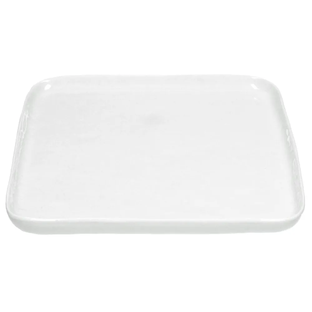 Pomax Vaisselle-PORCELINO SQUARE - assiette plate - porcelaine - L 27 x W 27 x H 1,6 cm - blanc