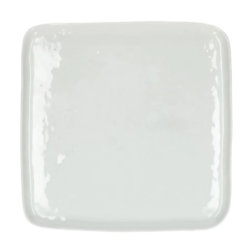 Pomax Vaisselle-PORCELINO SQUARE - assiette plate - porcelaine - L 27 x W 27 x H 1,6 cm - blanc