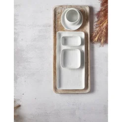 Pomax Vaisselle-PORCELINO SQUARE - assiette apéritif - porcelaine - DIA 9,5 x H 1,6 cm - blanc