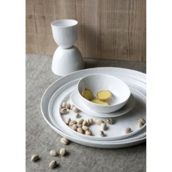 Pomax Vaisselle-PORCELINO WHITE - assiette à pain - ovale - porcelaine - L 16 x W 13 x H 1 cm - blanc