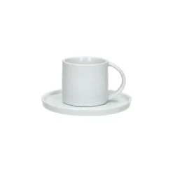 Pomax Vaisselle-PORCELINO WHITE - tasse & soucoupe - porcelaine - DIA 11,5 x H 7,2 cm - blanc