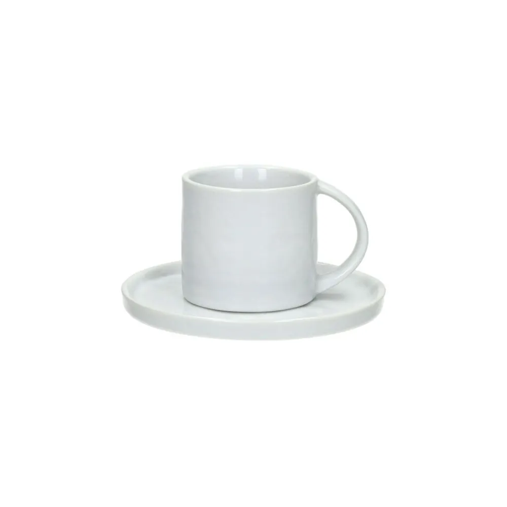 Pomax Vaisselle-PORCELINO WHITE - tasse & soucoupe - porcelaine - DIA 11,5 x H 7,2 cm - blanc