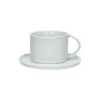 Pomax Vaisselle-PORCELINO WHITE - tasse & soucoupe - porcelaine - DIA 14 x H 8,2 cm - blanc
