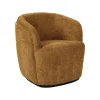 Pomax Canapés-PORTERVILLE - canapé 1 place - bouclé / contre-plaqué - L 74 x W 71,5 x H 72 cm - camel