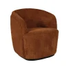 Pomax Canapés-PORTERVILLE - canapé 1 place - bouclé / contre-plaqué - L 74 x W 71,5 x H 72 cm - rouille