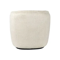 Pomax Canapés-PORTERVILLE - canapé 1 place - bouclé / contre-plaqué - L 74 x W 71,5 x H 72 cm - blanc