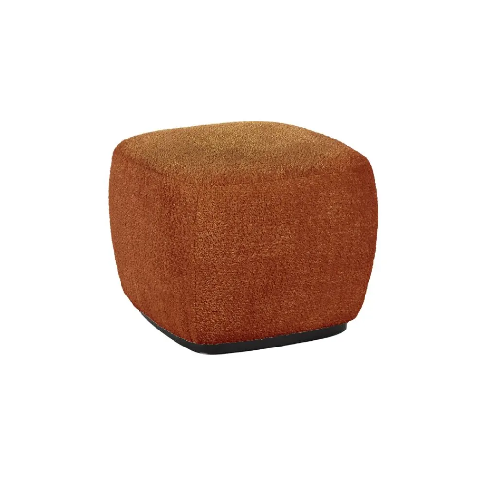 Pomax Poufs-PORTERVILLE - pouf - bouclé - L 51 x W 51 x H 41 cm - rouille