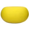 Pomax Poufs-PRETORIA - pouf/table d'appoint - enduit à la chaux - DIA 50 x H 25 cm - jaune