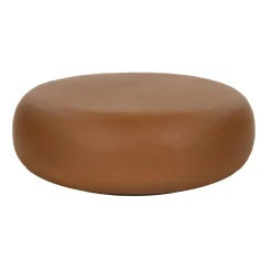 Pomax Poufs-PRETORIA - pouf/table d'appoint - enduit à la chaux - DIA 70 x H 25 cm - terracotta