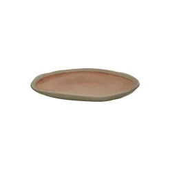 Pomax Vaisselle-PRIMEVAL - assiette à dessert - porcelaine - L 16,5 x W 15 x H 1,4 cm - terracotta