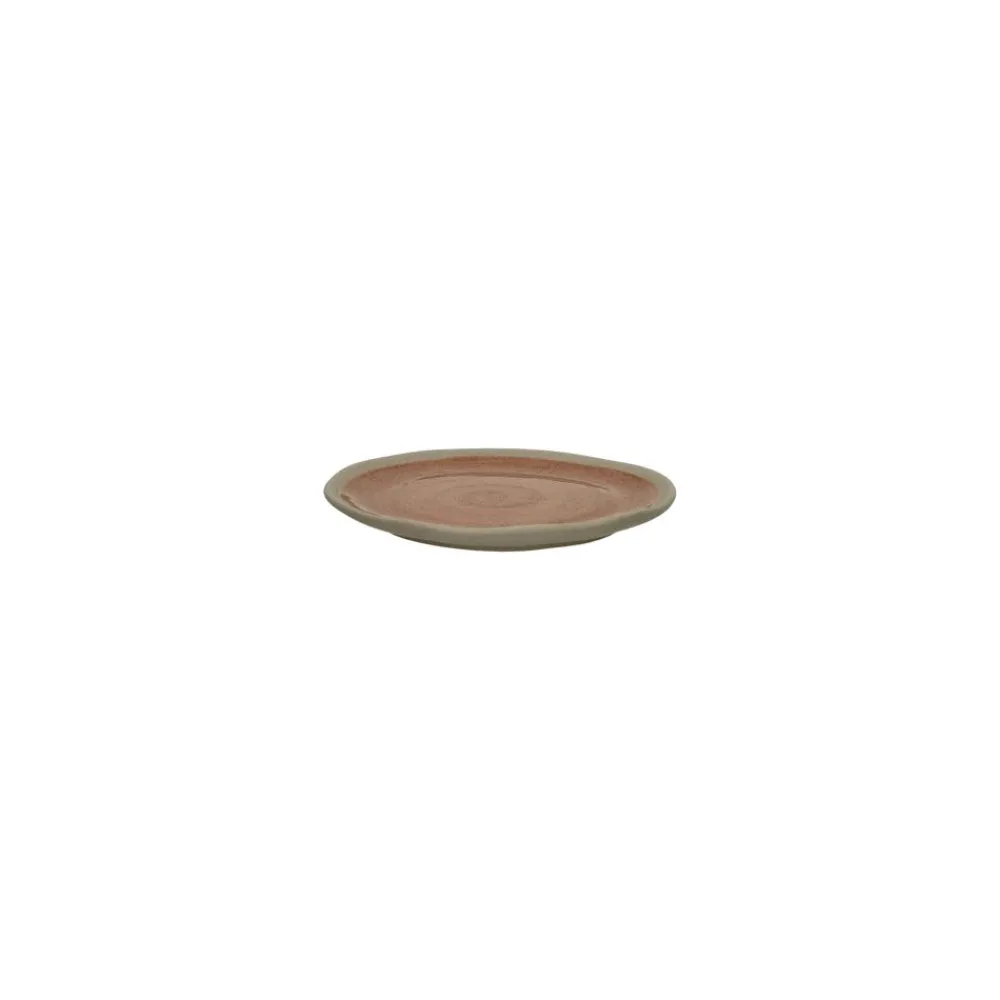 Pomax Vaisselle-PRIMEVAL - assiette apéritif - porcelaine - L 10,7 x W 9,5 x H 1,2 cm - terracotta