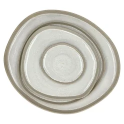 Pomax Vaisselle-PRIMEVAL - assiette apéritif - porcelaine - L 10,7 x W 9,5 x H 1,2 cm - gris clair
