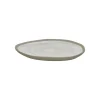Pomax Vaisselle-PRIMEVAL - assiette petit déjeuner - porcelaine - L 20,4 x W 20 x H 1,5 cm - gris clair