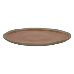 Pomax Vaisselle-PRIMEVAL - assiette plate - porcelaine - L 27 x W 24,3 x H 1,5 cm - terracotta