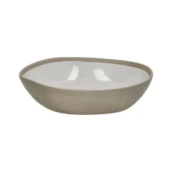 Pomax Vaisselle-PRIMEVAL - bol à pâtes - porcelaine - L 22,1 x W 21,7 x H 4,8 cm - gris clair