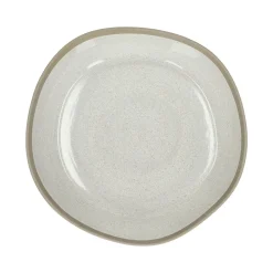 Pomax Vaisselle-PRIMEVAL - bol à pâtes - porcelaine - L 22,1 x W 21,7 x H 4,8 cm - gris clair