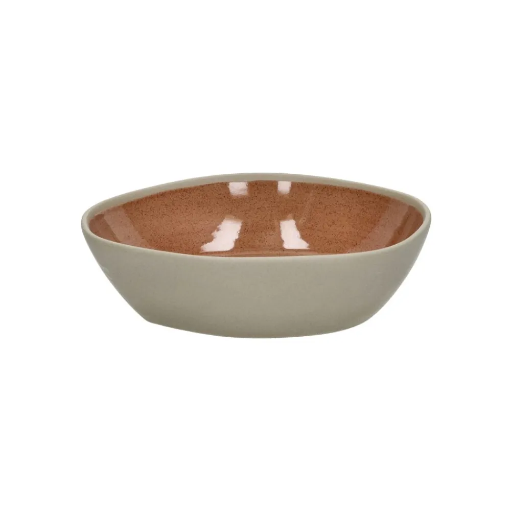 Pomax Vaisselle-PRIMEVAL - bol à soupe - porcelaine - L 18,5 x W 18 x H 4,8 cm - terracotta