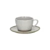 Pomax Vaisselle-PRIMEVAL - tasse & soucoupe - porcelaine - L 15,3 x W 13,4 x H 7,7 cm - gris clair
