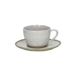 Pomax Vaisselle-PRIMEVAL - tasse & soucoupe - porcelaine - L 15,3 x W 13,4 x H 7,7 cm - gris clair