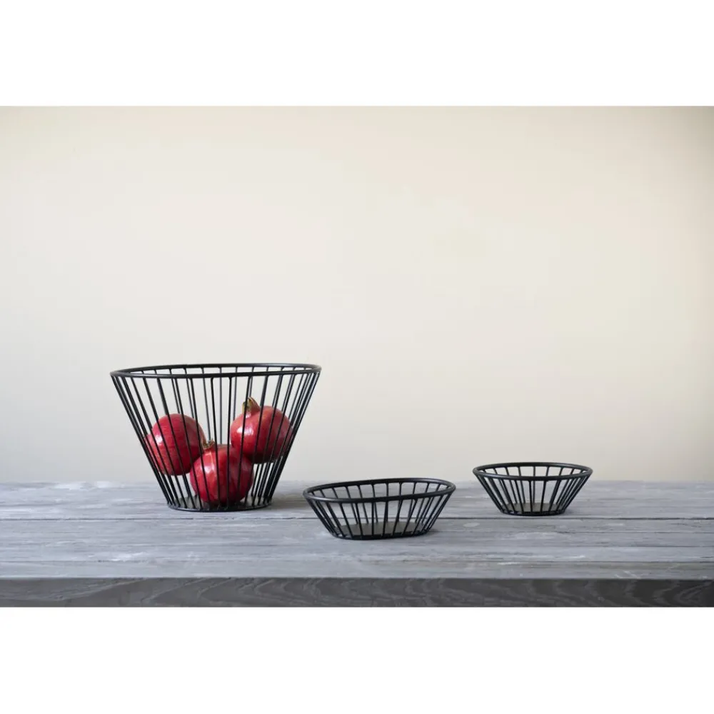 Pomax Saladiers / Plats À Servir-RAIL - bol de fruits - métal - DIA 30 x H 20 cm - noir