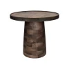 Pomax Tables Basses | Tables-RAMONA - table d'appoint - bois de mangier - DIA 46 x H 41,5 cm - noyer