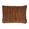 Pomax Coussins-RAW - coussin - cuir recyclé / tissues recyclées - L 60 x W 40 cm - cognac