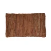 Pomax Coussins-RAW - coussin - cuir recyclé / tissues recyclées - L 50 x W 30 cm - cognac