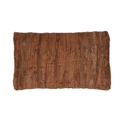Pomax Coussins-RAW - coussin - cuir recyclé / tissues recyclées - L 50 x W 30 cm - cognac