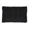 Pomax Coussins-RAW - coussin - cuir recyclé / tissues recyclées - L 60 x W 40 cm - noir