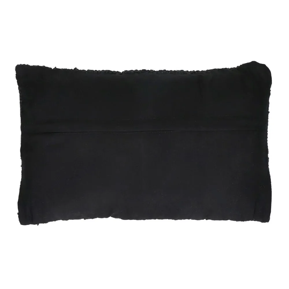 Pomax Coussins-RAW - coussin - cuir recyclé / tissues recyclées - L 60 x W 40 cm - noir