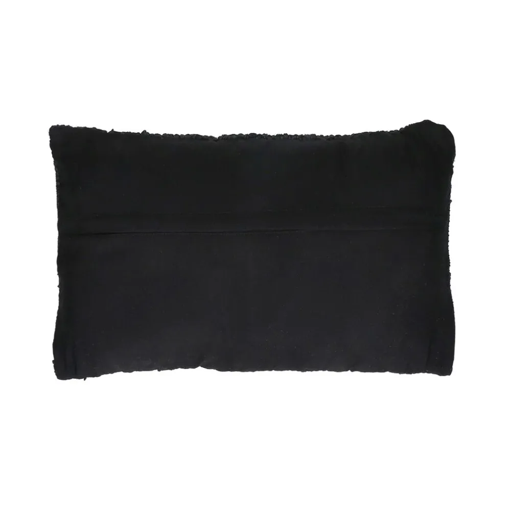 Pomax Coussins-RAW - coussin - cuir recyclé / tissues recyclées - L 50 x W 30 cm - noir
