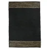Pomax Tapis-RAW - tapis - cuir recyclé / jute - L 240 x W 180 cm - noir