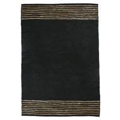 Pomax Tapis-RAW - tapis - cuir recyclé / jute - L 240 x W 180 cm - noir