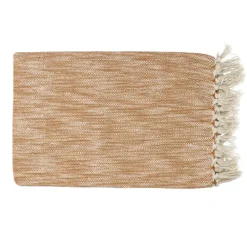 Pomax Plaids-REVERIES - plaid - coton - L 170 x W 130 cm - ocre