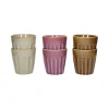 Pomax Vaisselle-RIALTO - set/6 gobelets - porcelaine - DIA 10 x H 10 cm - mix de couleurs