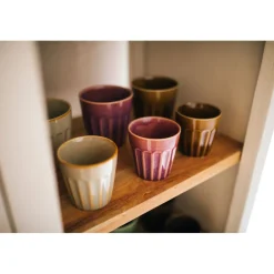 Pomax Vaisselle-RIALTO - set/6 gobelets - porcelaine - DIA 8 x H 8,5 cm - mix de couleurs