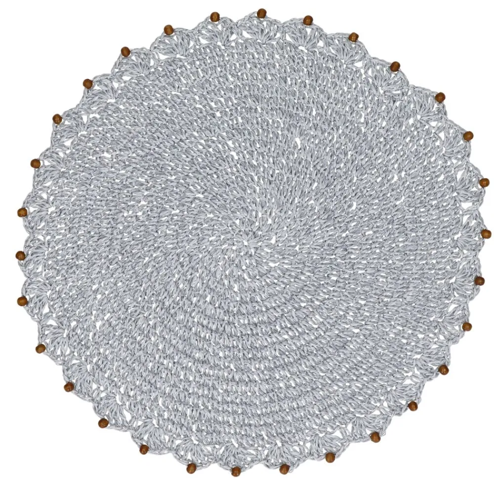 Pomax Linge De Table-RIMINI - set de table - papier - DIA 38 cm - bleu glacier