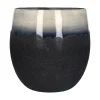 Pomax Cache-pots-ROCK - pot à fleurs - verre - DIA 30 x H 30 cm - noir/argent