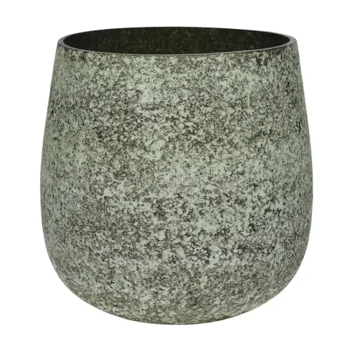 Pomax Cache-pots-ROCK - pot à fleurs - verre - DIA 25 x H 25 cm - gris