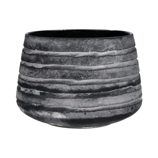 Pomax Cache-pots-ROCK - pot à fleurs - verre - DIA 23 x H 16 cm - gris